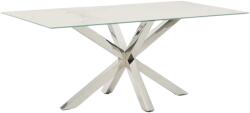 Kave Home Fehér porcelán étkezőasztal Kave Home Argo 180 x 100 cm rozsdamentes acél talppal (LF-C359K05)