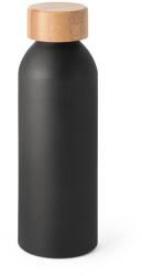 EVERESTUS Sticla de apa, Everestus, 42FEB232460, 550 ml, Ø65x197 mm, Aluminiu, Bambus, Negru (EVE07-94250-103)