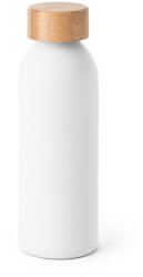 EVERESTUS Sticla de apa, Everestus, 42FEB232457, 550 ml, Ø65x197 mm, Aluminiu, Bambus, Alb (EVE07-94250-106)