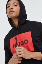 HUGO BOSS pamut melegítőfelső fekete, férfi, nyomott mintás, kapucnis - fekete M - answear - 24 990 Ft