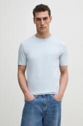BOSS pamut póló férfi, sima, 50468347 - kék XXL - answear - 18 990 Ft