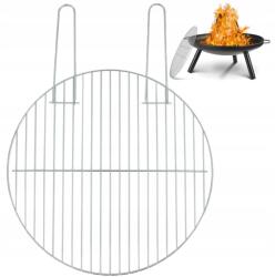 BBQ Fém grillrács grillhez, 44 cm-es, kerek, fogantyúkkal, nagy méretű (20159)
