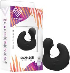 LATETOBED - kacsa ujj vibrátor (fekete) - sexshopcenter