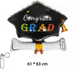 Mezőfi Team Kft Lufi, fólia, ballagó kalap és pergamen 61 x 63 cm,