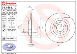 BREMBO féktárcsa BREMBO 08.8682. 11 for PEUGEOT, CITROËN (08.8682.11)