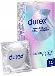 Durex Invisible Extra 10 db Lubricated vékony illeszkedő óvszer (Durex Invisible extra nawilżane cienkie 50szt)