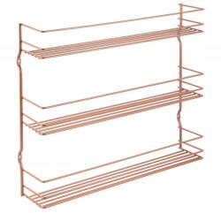 Metaltex Réz Könyvespolc, 3 polcos, fém, 36×32×8cm (443434)