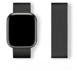 gigapack Pótszíj (egyedi méret, kicsi, fém, milánói szíj, mágneses) FEKETE Apple Watch Series 5 40mm, Watch Series 4 40mm, Watch Series 3 38mm (GP-166671)