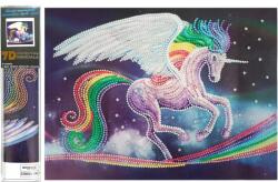 NORIMPEX - Puzzle Pictura cu diamant: 7D Rainbow unicorn 30x40 cm - 1 - 39 piese
