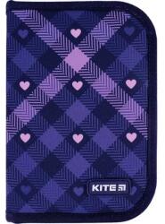 Kite Ученически несесер правоъгълен Kite Check and Hearts 621