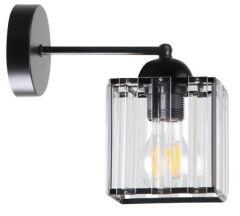 Aplica GLASSIA 1x40W E27 abajur negru + cristale incolore