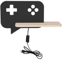 Aplica de perete CONSOLA 5W LED IQ KIDS CU CABLU, COMUTATOR SI PRISE NEGRA