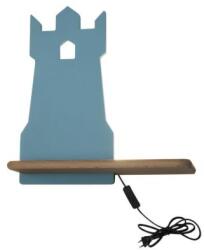 Aplica de perete TOWER 4W LED 4000K IQ KIDS cu cablu, comutator si prison albastru