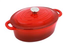 Carl Schmidt Sohn Oala fonta 4 L, cu capac emailata, tip roaster, de calitate Xanten Carl Schmidt Sohn rosie 37x22x11.5 cm 090975