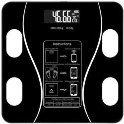 Flippy Cantar Electronic Inteligent De Baie Flippy Cu Aplicatie Smart, Corporal, Ecran Digital Iluminat, Termometru, Suporta Maxim 180 Kg, 26 x 26 cm, Baterii, Negru (teo-125820) Cantar baie