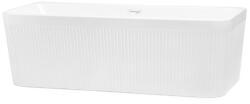 Fibrex Cada freestanding dreptunghiulara cu riflaj, NERIDA, albă, 170x75 cm, Fibrex (cadaNerida)