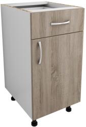 haaus Corp Baza Karo, 1 Sertar, 1 Usa, Stejar Sonoma Inchis/Alb, 40 x 50 x 80 cm (911959)