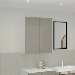 haaus Corp Baie Zaria, Suspendat, 2 Usi, Gri Lucios/Alb, MDF, L 60 x l 22 x H 72 cm (922610)
