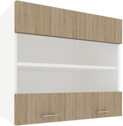 haaus Corp Superior Karo, 2 Usi, cu sticla, Lemn Natural/Alb, 80 x 30 x 60 cm (917302)