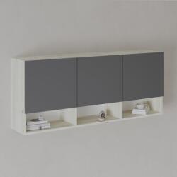 haaus Dulap suspendat Malmo, 3 Usi, Stejar Alb/Antracit, 144 x 27 x 60 cm (922818)