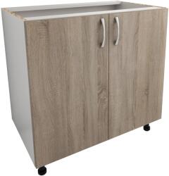 haaus Corp Baza Karo, 2 Usi, Stejar Sonoma Inchis/Alb, 80 x 50 x 80 cm (911973)
