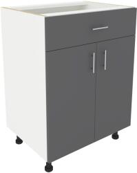 haaus Corp Baza Karo, 1 Sertar, 2 Usi, Antracit/Alb, 60 x 50 x 80 cm (917555)