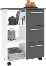 haaus Corp Mobil Loma, 3 Sertare, 3 Rafturi, Antracit/Alb, 64 x 35 x 85 cm (916695)