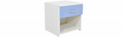 haaus Noptiera Leco, 1 Sertar, Alb/Bleu, 40 x 35 x 40 cm (910341)