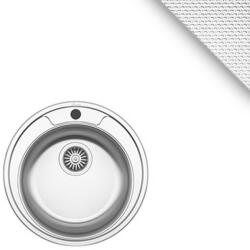 haaus Chiuveta Sanobi, 1 Cuva universala, Inox texturat, pe blat, D 49 cm (21121)