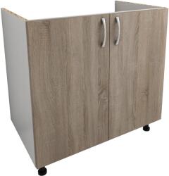 haaus Corp Masca Chiuveta Karo, 2 Usi, Stejar Sonoma Inchis/Alb, 80 x 50 x 80 cm (912000)