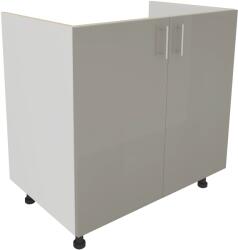 haaus Corp Masca Chiuveta Karo, 2 Usi, Gri Lucios/Alb, MDF, 80 x 50 x 80 cm (924119)