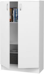 haaus Biblioteca Flint, 2 Usi, Alba, 70 x 32 x 122 cm (916381)