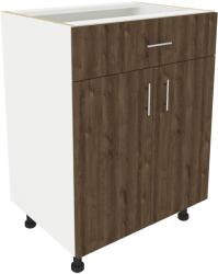 haaus Corp Baza Karo, 1 Sertar, 2 Usi, Stejar Bronz/Alb, 60 x 50 x 80 cm (917395)