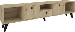 haaus Comoda TV Malta, 3 Usi, 3 Casete, Stejar Artisan, 180 x 30 x 45 cm (924881)