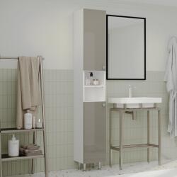 haaus Soldat Baie Zaria, 2 Usi, Gri Lucios/Alb, MDF, L 30 x l 27 x H 190 cm (922627)