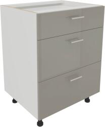 haaus Corp Baza Karo, 3 Sertare, Gri Lucios/Alb, MDF, 60 x 50 x 80 cm (924126)