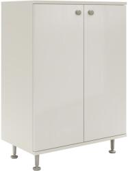 haaus Corp Baie Zaria, 2 Usi, Alb lucios/Alb, MDF, L 60 x l 35 x H 85 cm (912901)