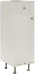haaus Corp Baie Zaria, 1 Sertar, 1 Usa, Alb lucios/Alb, MDF, L 30 x l 35 x H 85 cm (912888)