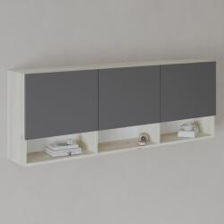 haaus Dulap suspendat Malmo, 3 Usi, Stejar Alb/Antracit, 164 x 27 x 60 cm (922832)