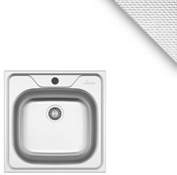 haaus Chiuveta Sanobi, 1 Cuva universala, Inox texturat, pe blat, 48 x 48 cm (34891)
