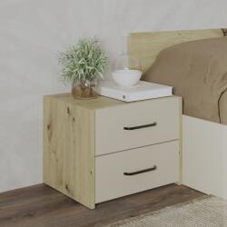 haaus Set 2 Noptiere Malmo, 2 Sertare, Stejar Artisan/Argila, 50 x 40 x 40 cm (923983)