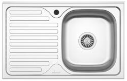 haaus Chiuveta Sanobi, 1 Cuva dreapta, Inox lucios, pe masca, 80 x 50 cm (21108)