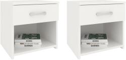 haaus Set 2 Noptiere Remi, 1 Sertar, Alb, 40 x 35 x 40 cm (923891)