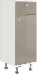 haaus Corp Baie Zaria, 1 Sertar, 1 Usa, Gri Lucios/Alb, MDF, L 30 x l 35 x H 85 cm (922580)