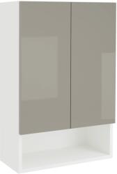 haaus Corp Baie Zed, Suspendat, 2 Usi, Gri Lucios/Alb, MDF, L 48 x l 22 x H 72 cm (922542)