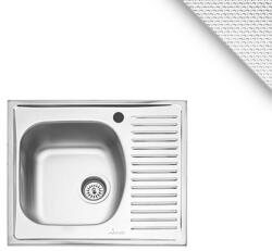 haaus Chiuveta Sanobi, 1 Cuva stanga, Inox texturat, pe blat, 58 x 51 cm (45588)