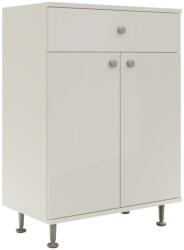 haaus Corp Baie Zaria, 1 Sertar, 2 Usi, Alb lucios/Alb, MDF, L 60 x l 35 x H 85 cm (912918)