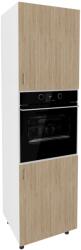 haaus Corp Turn Karo, 2 Usi, cu spatiu cuptor, Lemn Natural/Alb, 60 x 57 x 210 cm (917340)