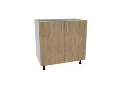 haaus Corp Baza Karo, 2 Usi, Lemn Natural/Alb, 80 x 50 x 80 cm (505035)