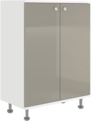 haaus Corp Baie Zaria, 2 Usi, Gri Lucios/Alb, MDF, L 60 x l 35 x H 85 cm (922573)
